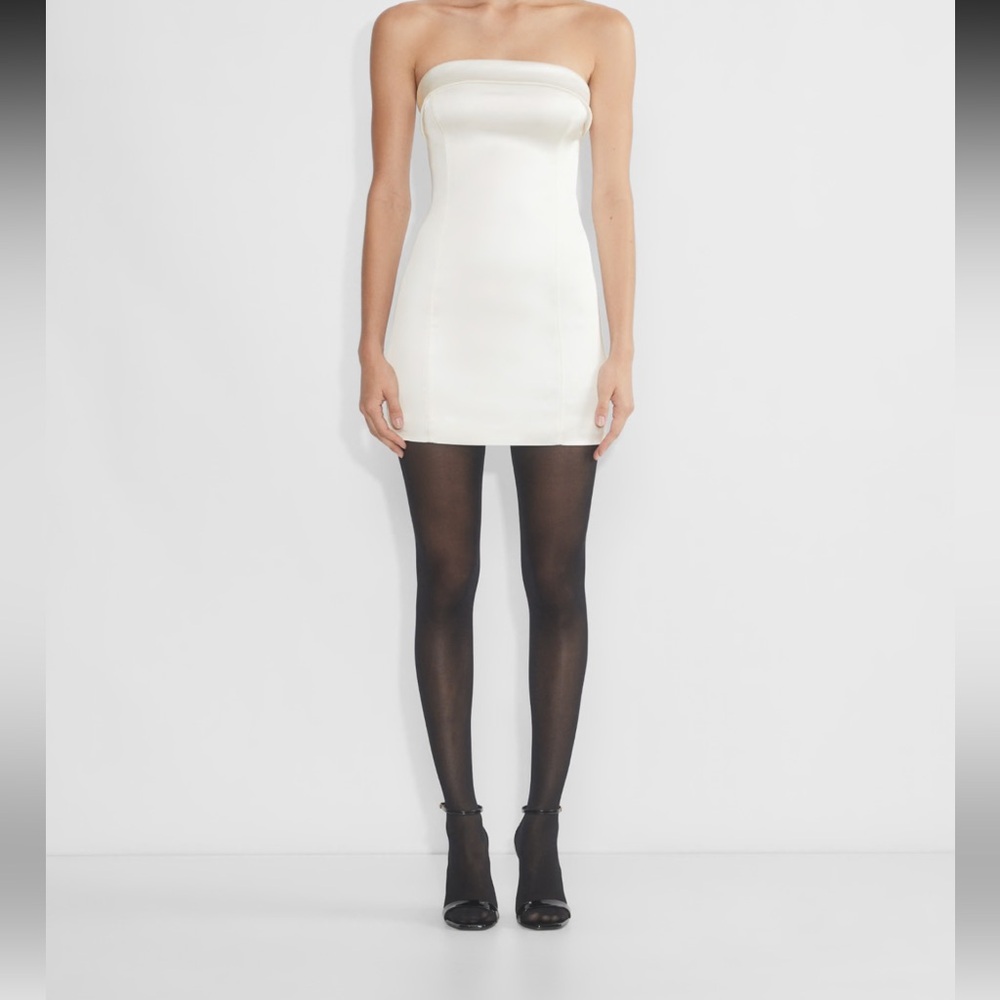 NWT Shimmer Satin Tube Dress white size 6
